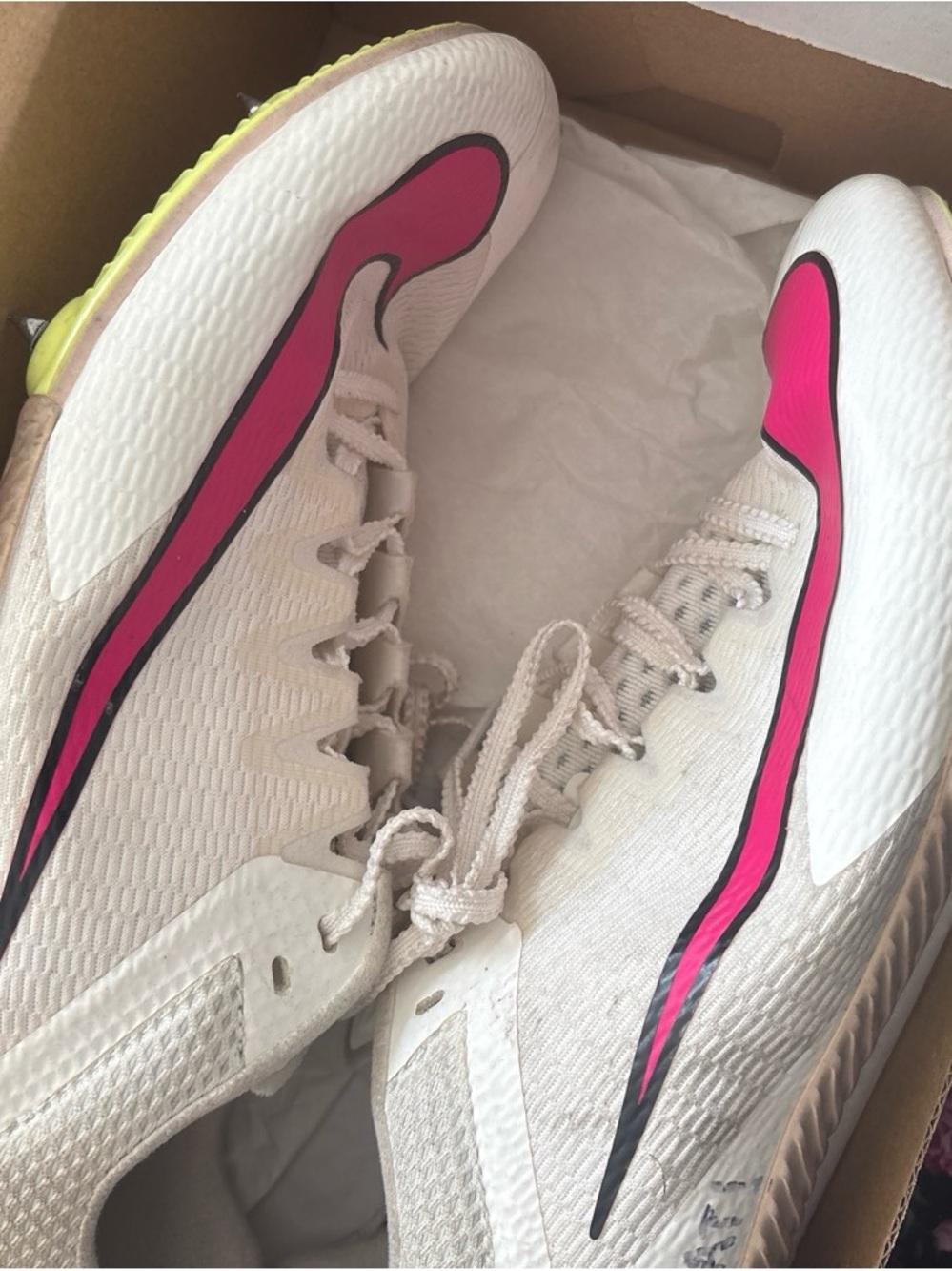 Nike Women's Running Shoes in White and Hot Pink